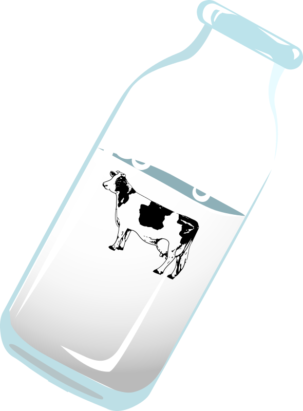 Bottle of milk with cow