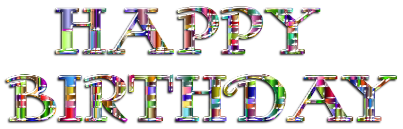 Checkered Chromatic Happy Birthday Typography Enhanced