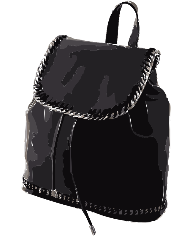 Black Leather Backpack without logo