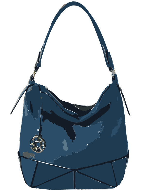 Blue Leather Handbag without logo