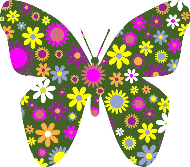 Retro Floral Butterfly 2