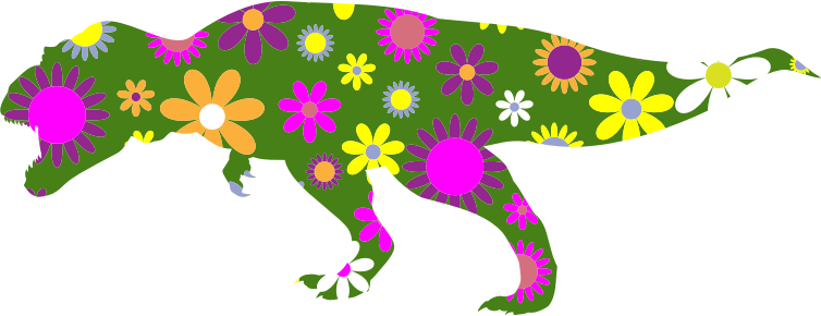 Retro Floral Tyrannosaurus Rex