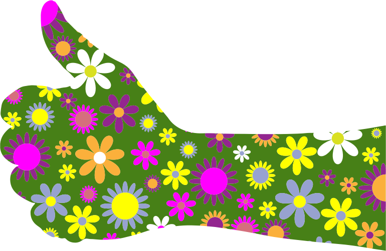 Retro Floral Thumbs Up Arm