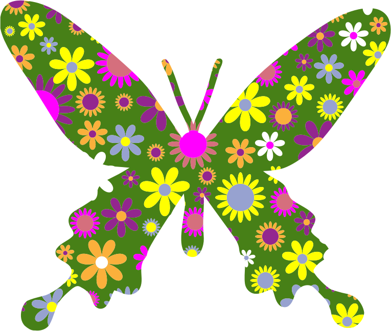 Retro Floral Butterfly 4