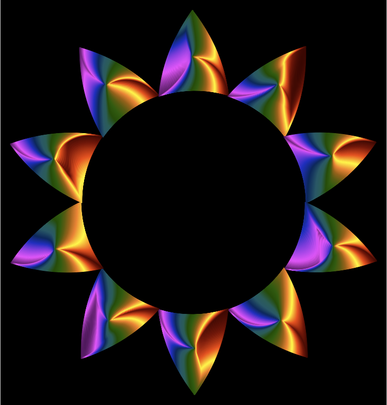 Prismatic Sun Line Art