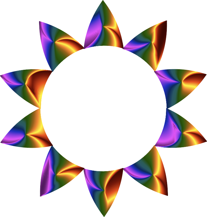 Prismatic Sun Line Art No Background