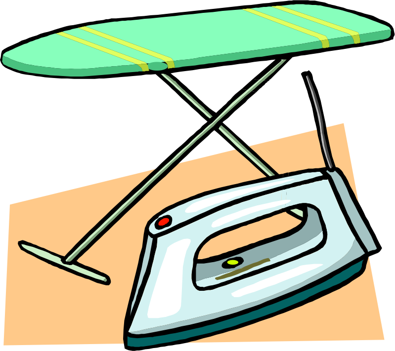 Ironing board and iron