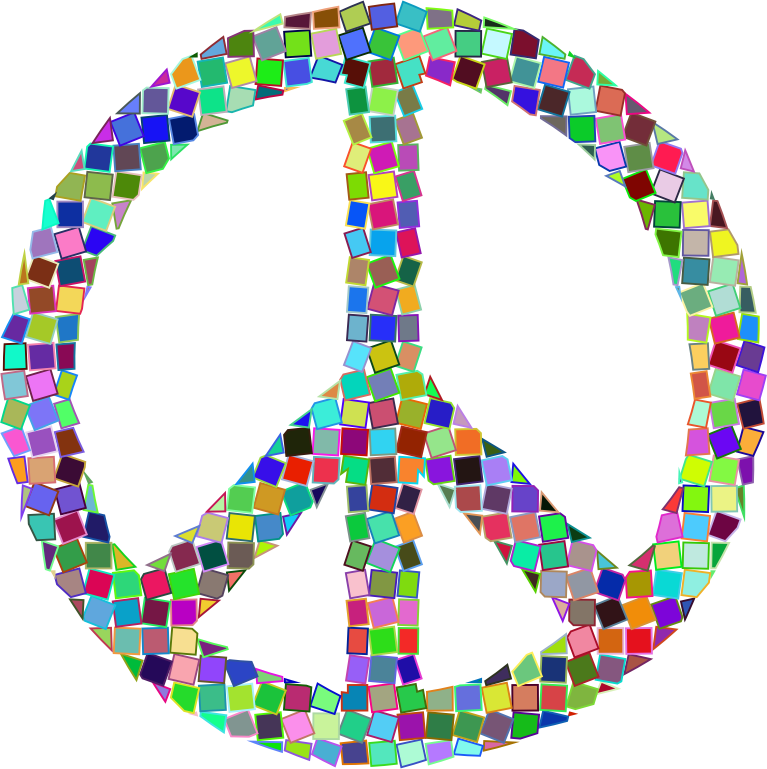 Prismatic Mosaic Peace Sign