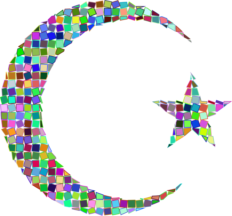 Prismatic Mosaic Crescent Star