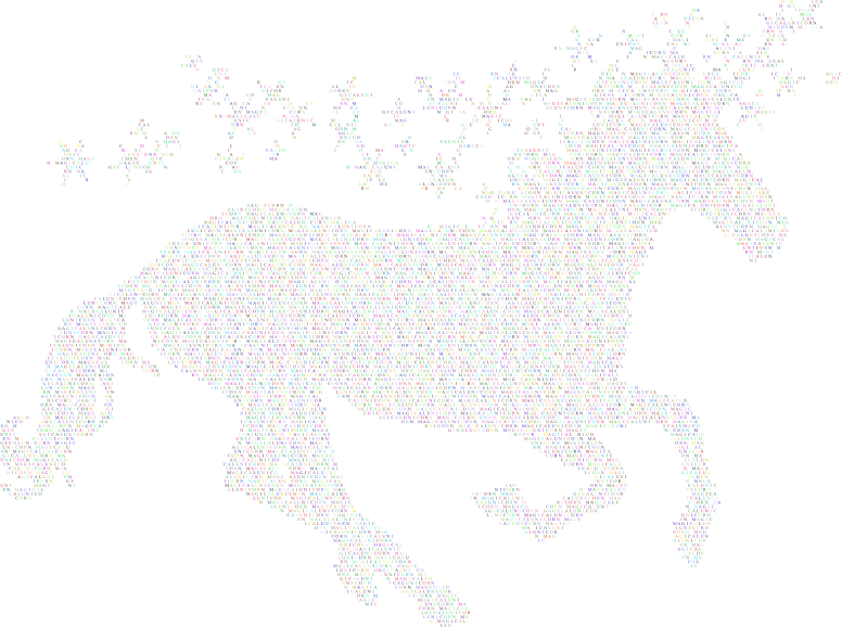 Prismatic Magical Unicorn Typography