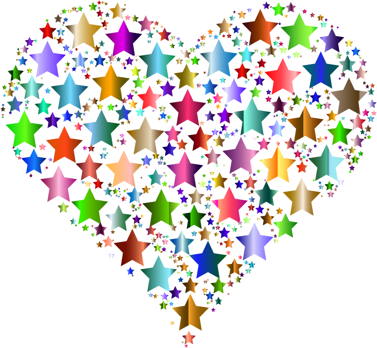 Colorful Heart Stars 8 Openclipart