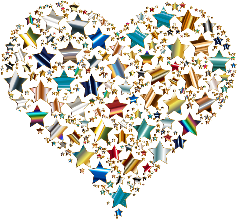 Colorful Heart Stars 10 Variation 4 No Background