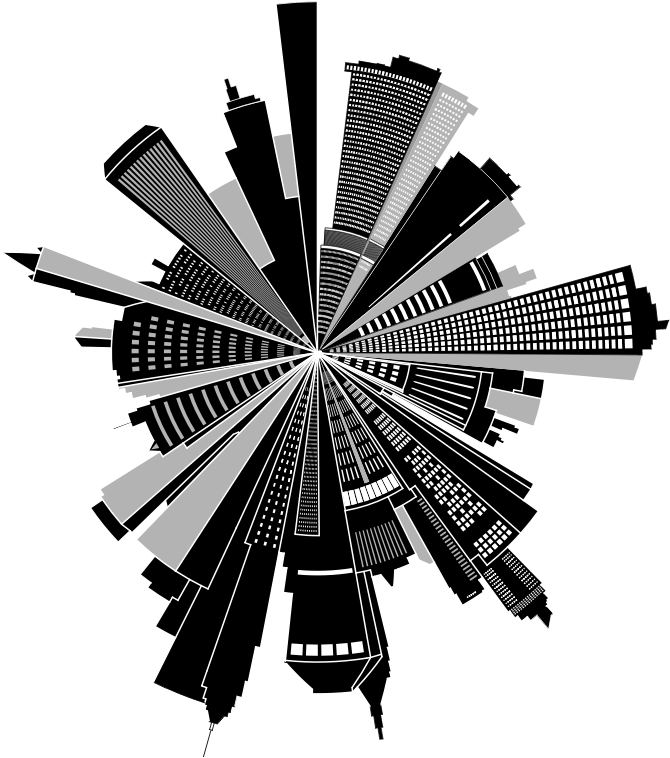 Cityscape Skyline Radial