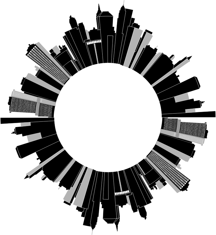 Cityscape Skyline Radial 3