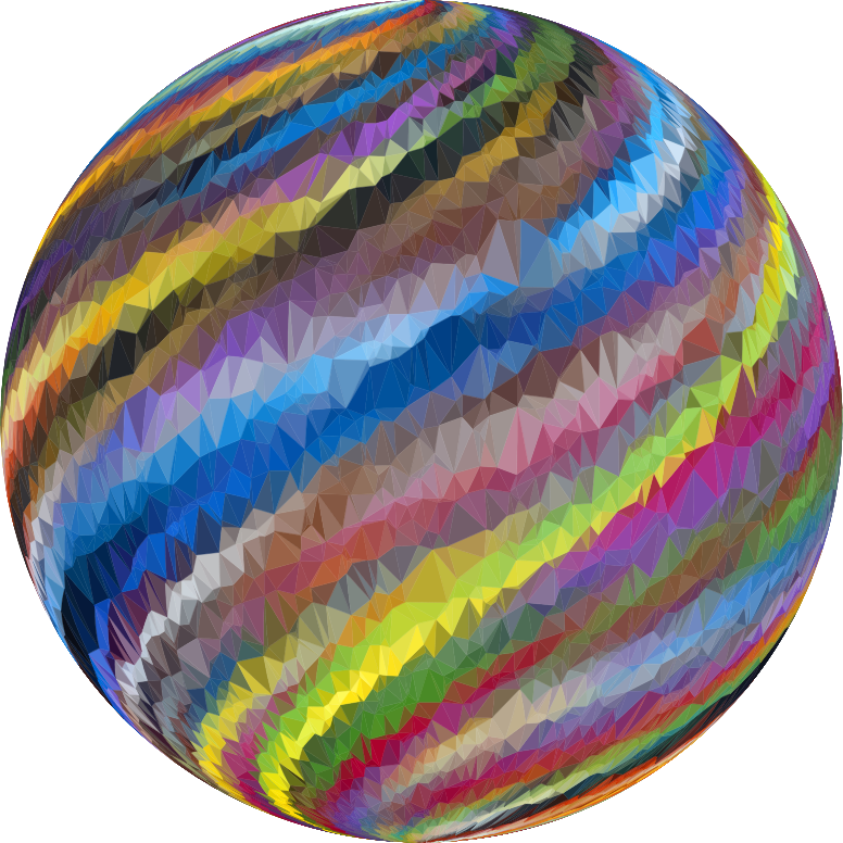 Low Poly Prismatic Streaked Sphere