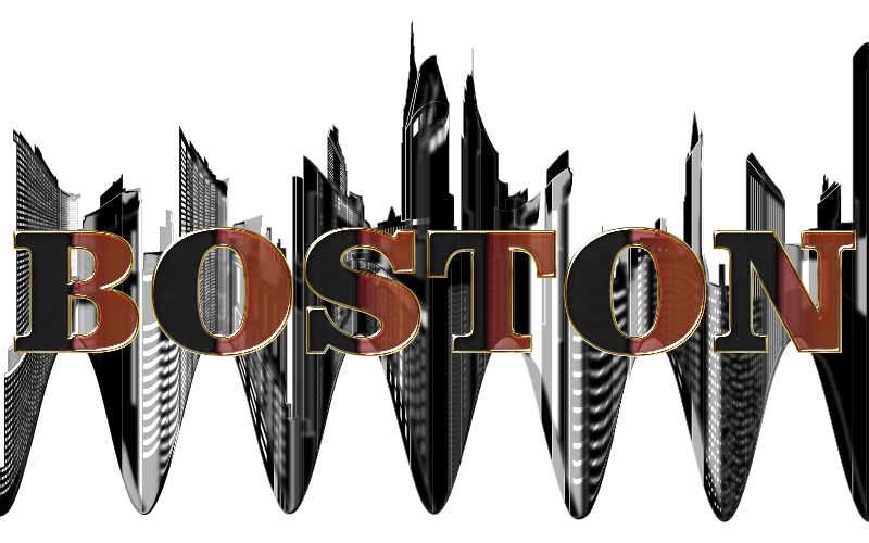 Boston Skyline Typography 2 Enhanced