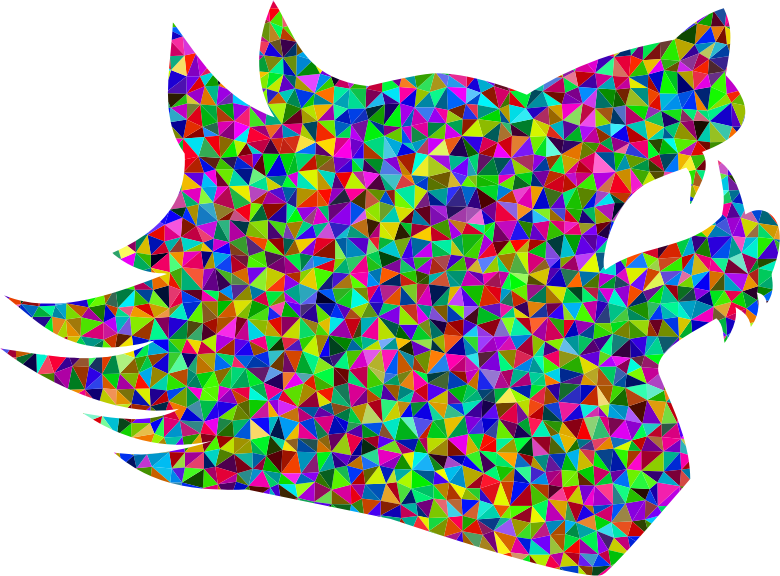 Prismatic Low Poly Wolf