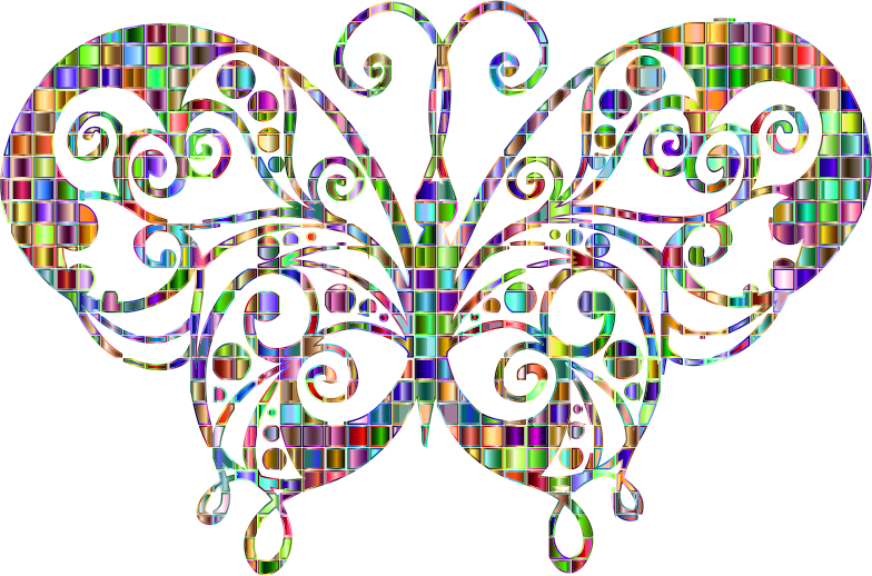 Chromatic Mosaic Flourish Butterfly