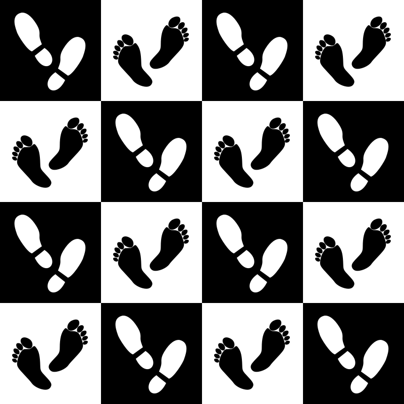 Feet pattern (black & white)