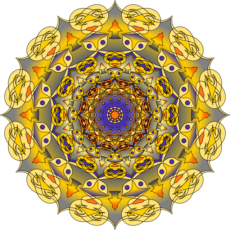 Purple and gold mandala