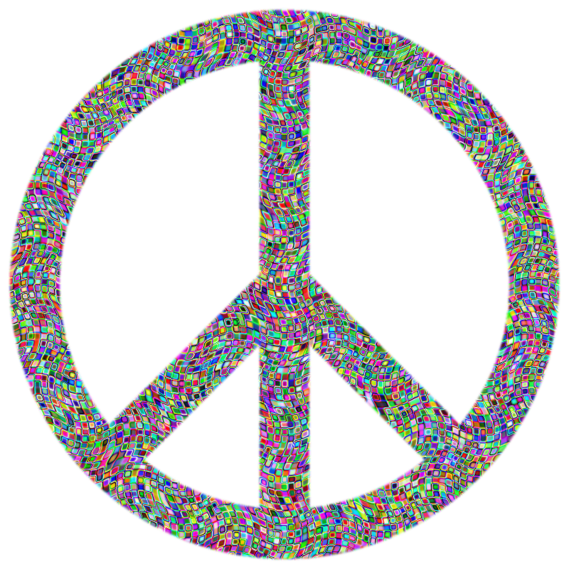 Prismatic Psychedelic Confetti Peace Sign