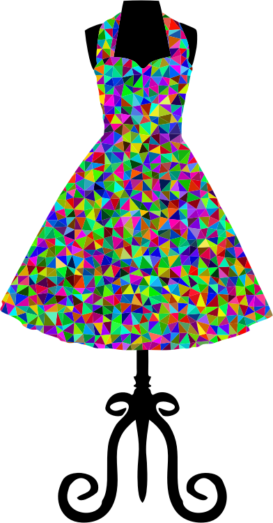 Low Poly Prismatic 1950s Vintage Dress - Openclipart