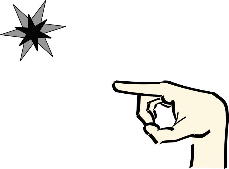 hand pointing at star 2