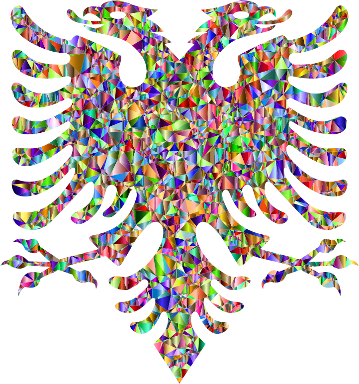 Low Poly Chromatic Double Headed Eagle