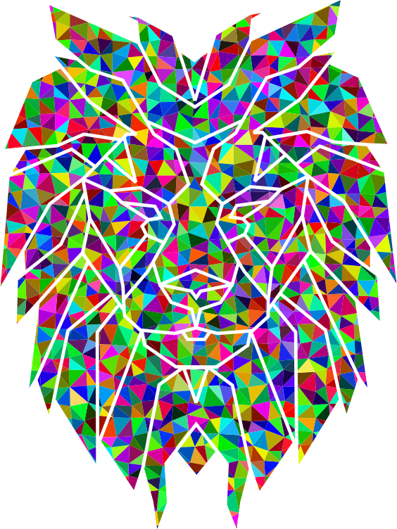 Prismatic Low Poly Polygonal Lion Face