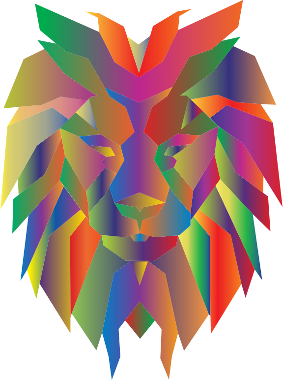 Prismatic Polygonal Lion Face