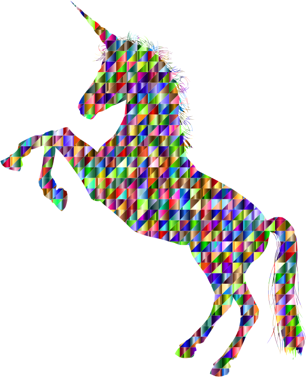 Chromatic Triangular Unicorn Silhouette