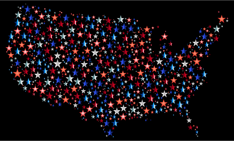 United States Map Prismatic Stars 4 With Background