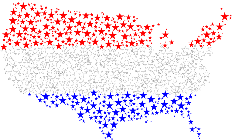 United States Map Flag Stars With Strokes