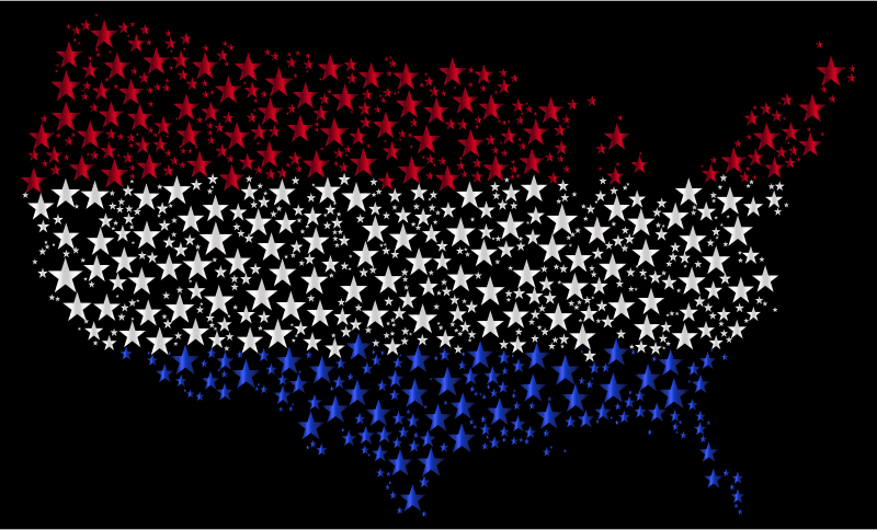 United States Map Flag Stars Enhanced 2