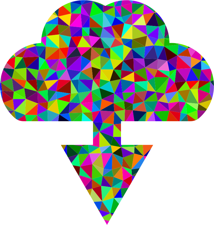 Low Poly Prismatic Simple Download Cloud Icon