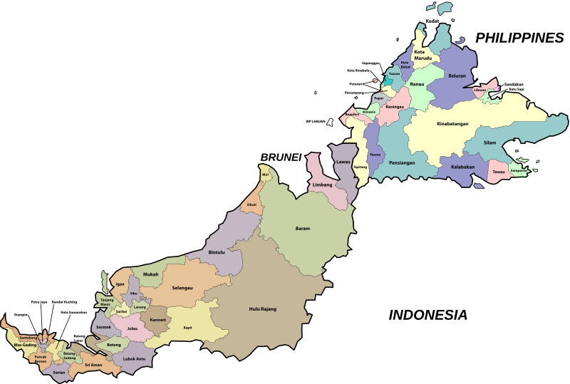Sabah and Sarawak Parliamentary Map