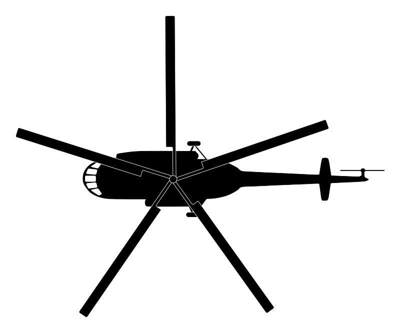  Mil Mi-17 ("Hip") helicopter - top view / silhouette