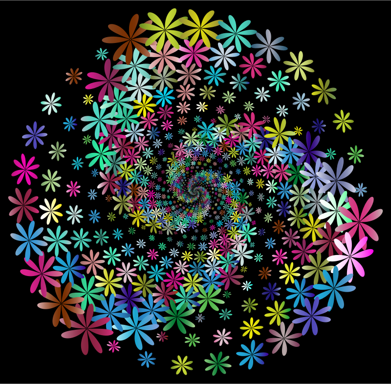 Prismatic Floral Vortex 4 With Background