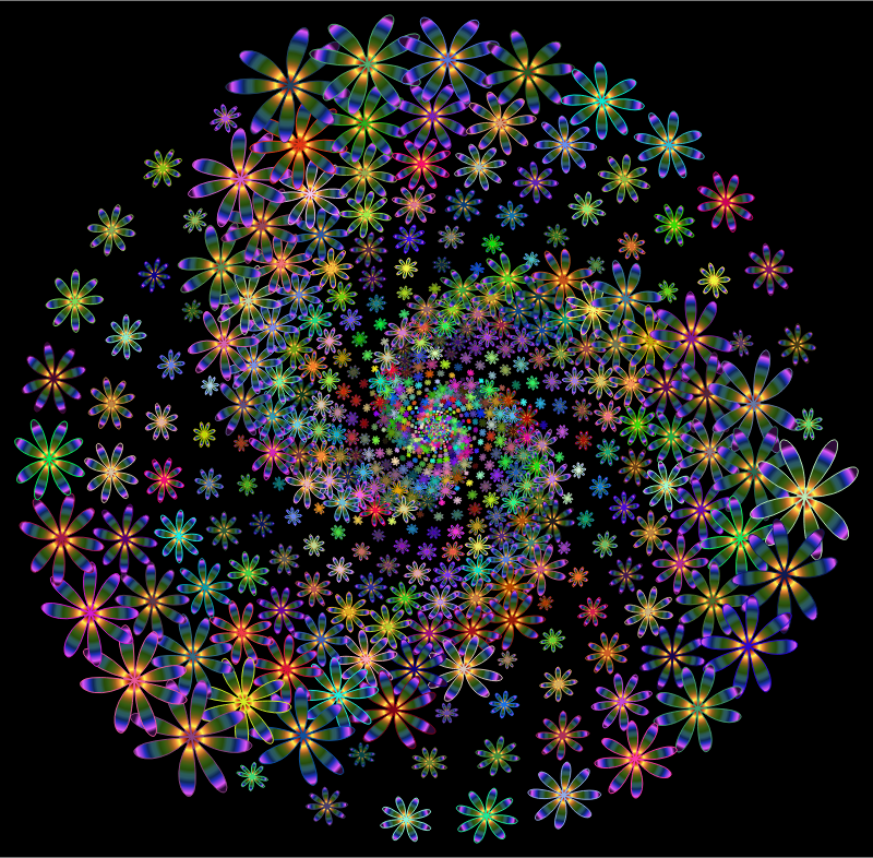 Prismatic Floral Vortex 6 With Background