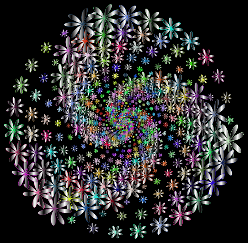 Prismatic Floral Vortex 9 With Background
