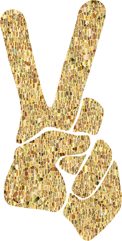 Gold Tiled Peace Sign Silhouette Smoothed No Background