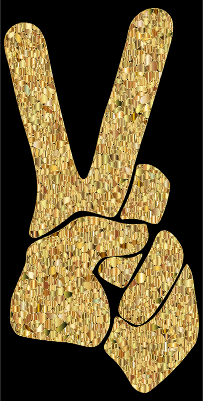 Gold Tiled Peace Sign Silhouette Smoothed Variation 2
