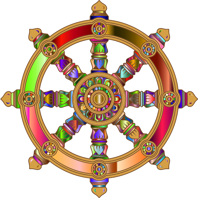 Prismatic Ornate Dharma Wheel