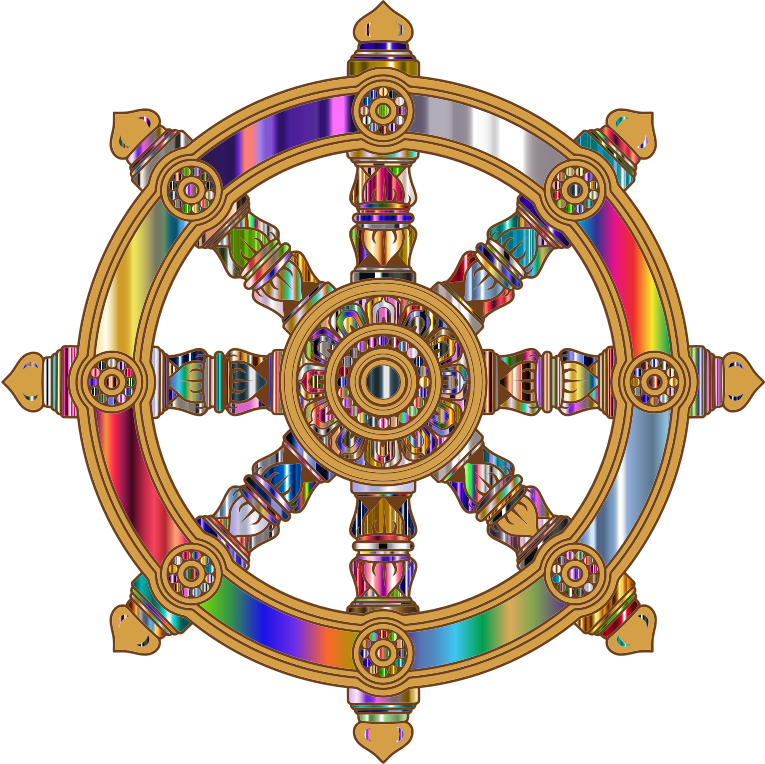 Prismatic Ornate Dharma Wheel 6