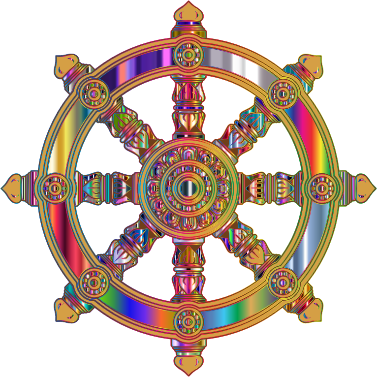 Prismatic Ornate Dharma Wheel 7 Variation 2