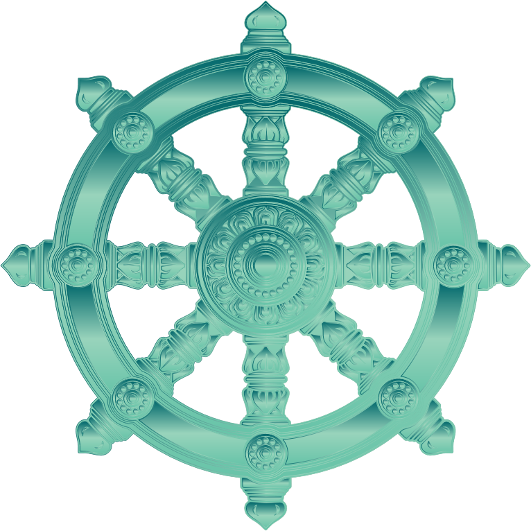 Jade Ornate Dharma Wheel