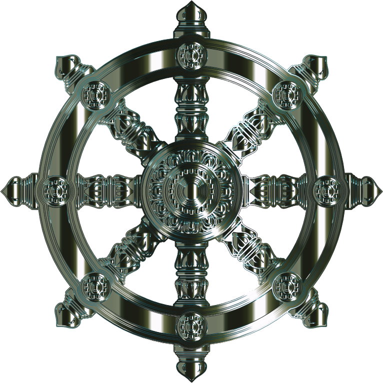 Irridium Ornate Dharma Wheel