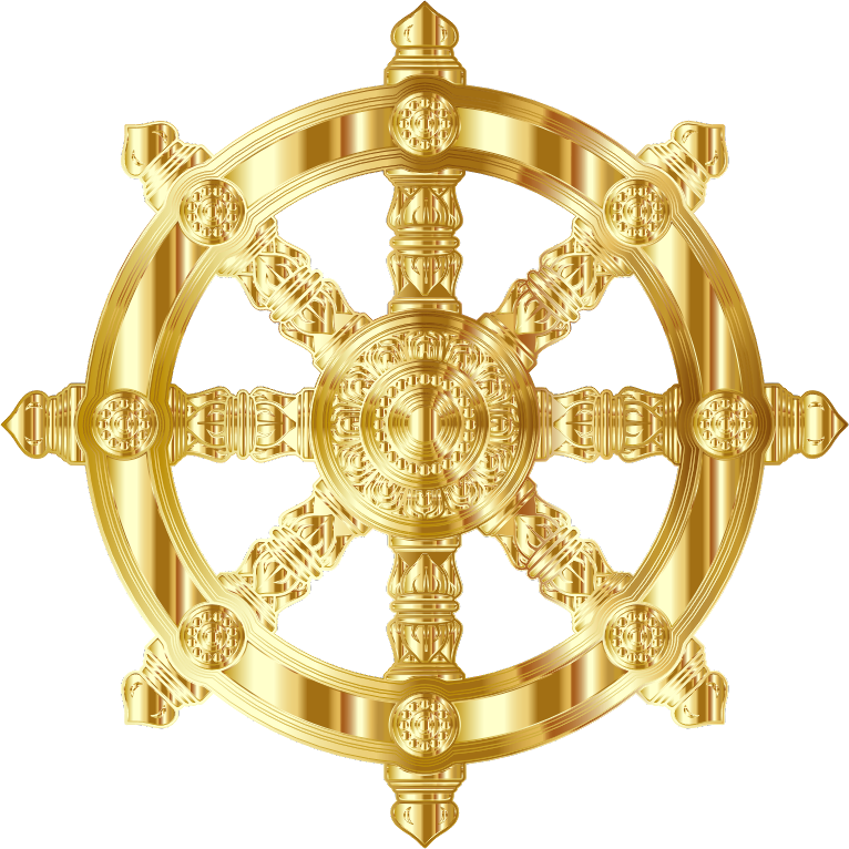 Gold Ornate Dharma Wheel