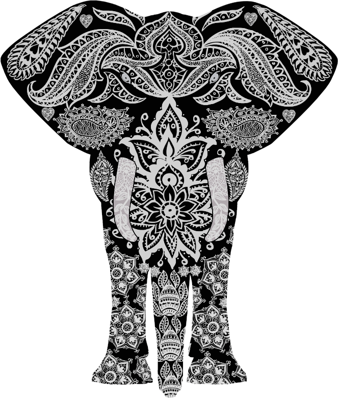 Floral Pattern Elephant 2