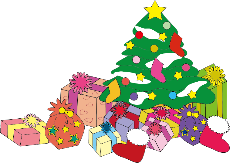 Christmas Tree And Presents Illustration